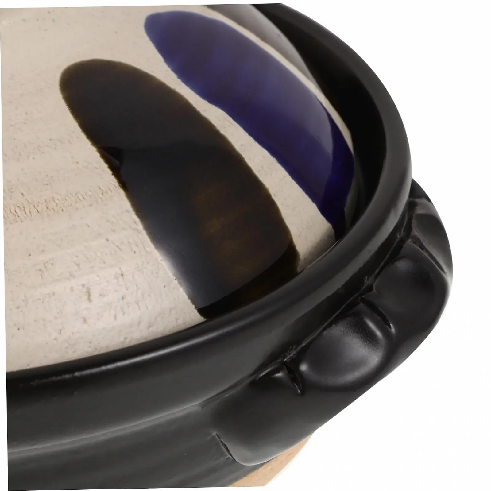 Горшок керамический японский с крышкой жаростойкий винтажный Coarse Ceramic, фото №3