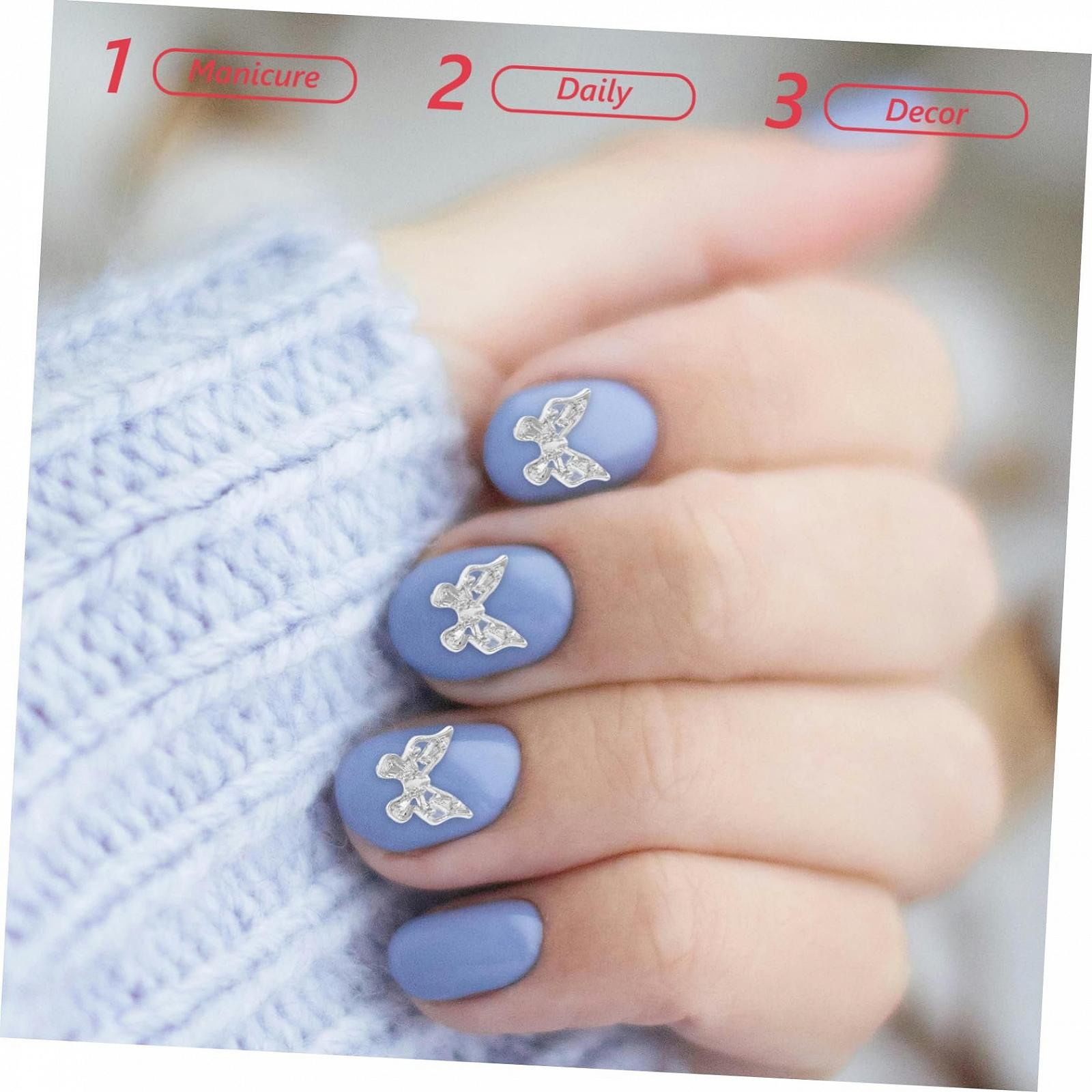 Украшения для ногтей Тип Бабочки Healeved 30шт Серебристый, фото №5 Украшения для ногтей Тип Бабочки Healeved 30шт Серебристый, фото №5