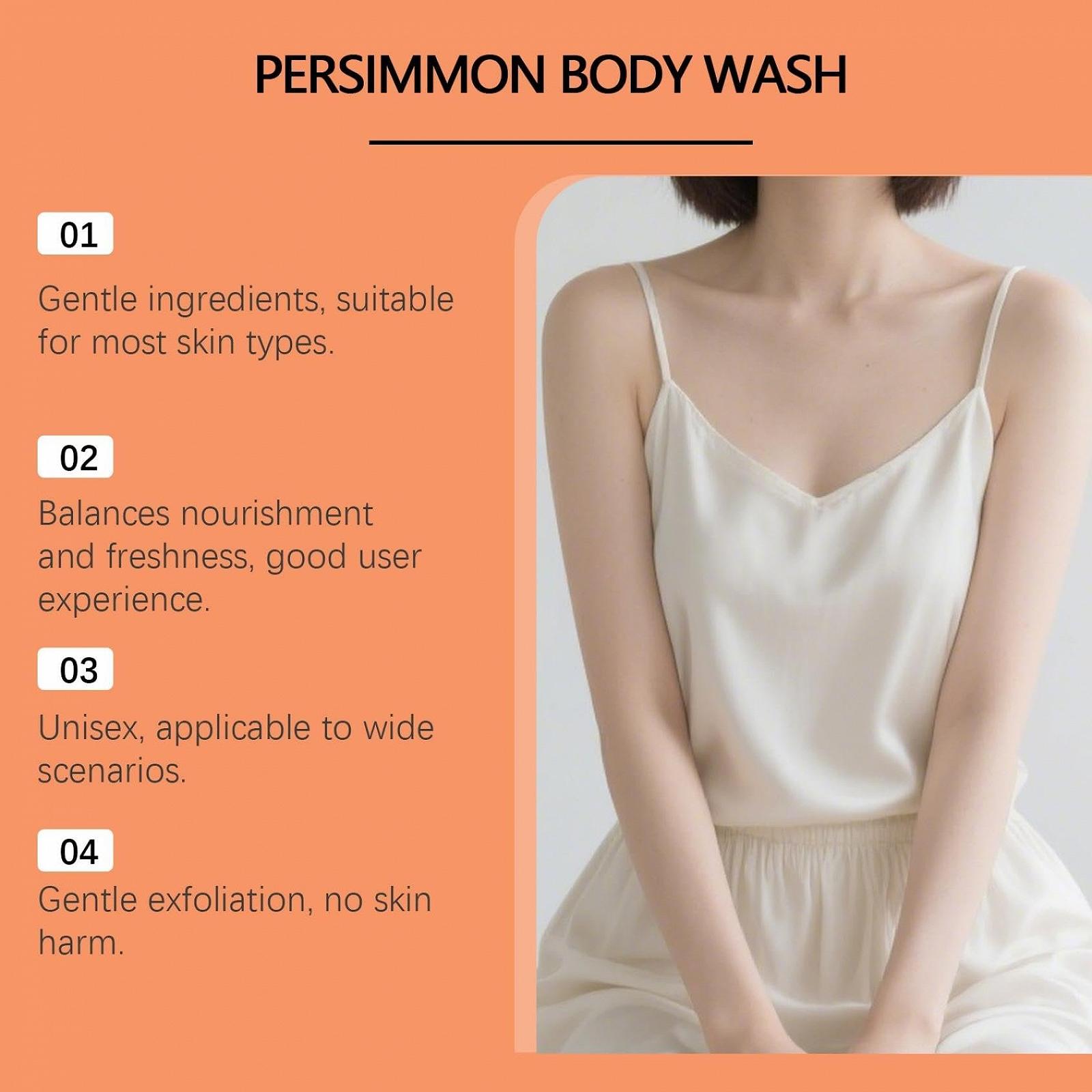 Гель для душу з хурмою для видалення запаху тіла для чоловіків та жінок 2 шт., фото №5