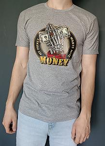 Сіра бавовняна футболка з принтом унісекс - Фото 1