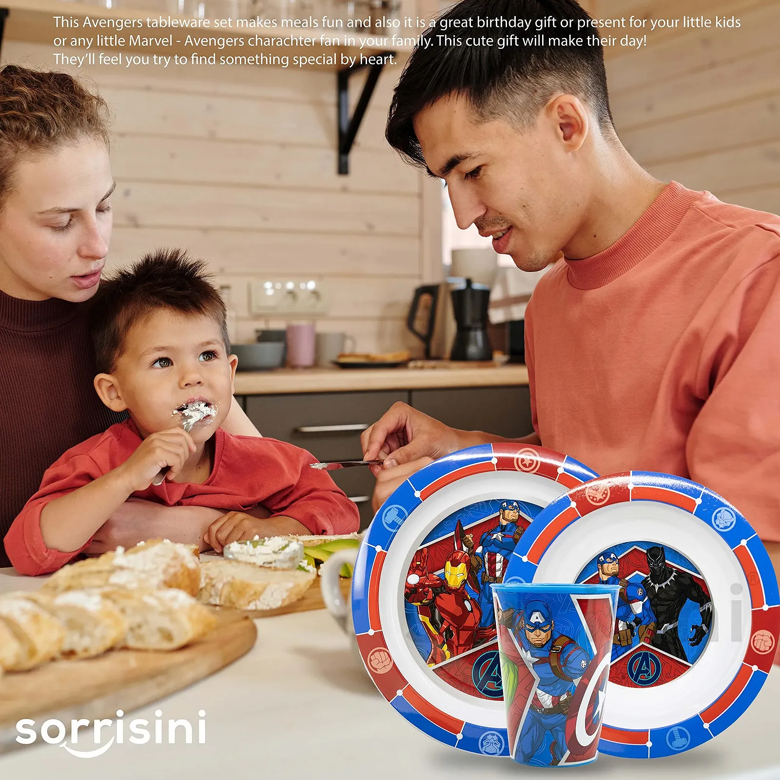 Детский набор посуды Avengers Sorrisini с тарелкой, миской для каши и чашкой, Халк, фото №9 Детский набор посуды Avengers Sorrisini с тарелкой, миской для каши и чашкой, Халк, фото №9