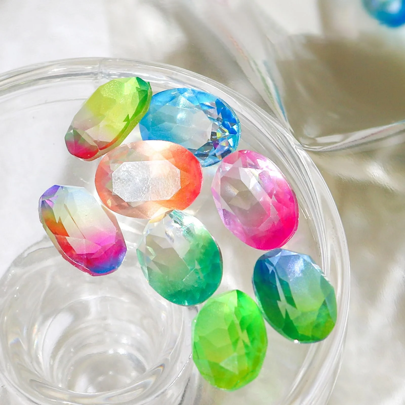 Овальні Градієнтні Стрази Смола, Прозорий Лід, фото №4