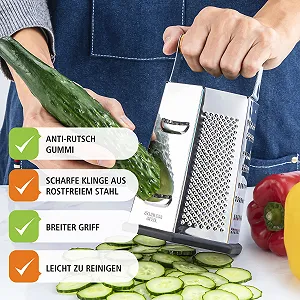 Терка Многосторонняя, Квадратная, Нержавеющая сталь, 20 x 12 см synthetic.ua - Фото 1