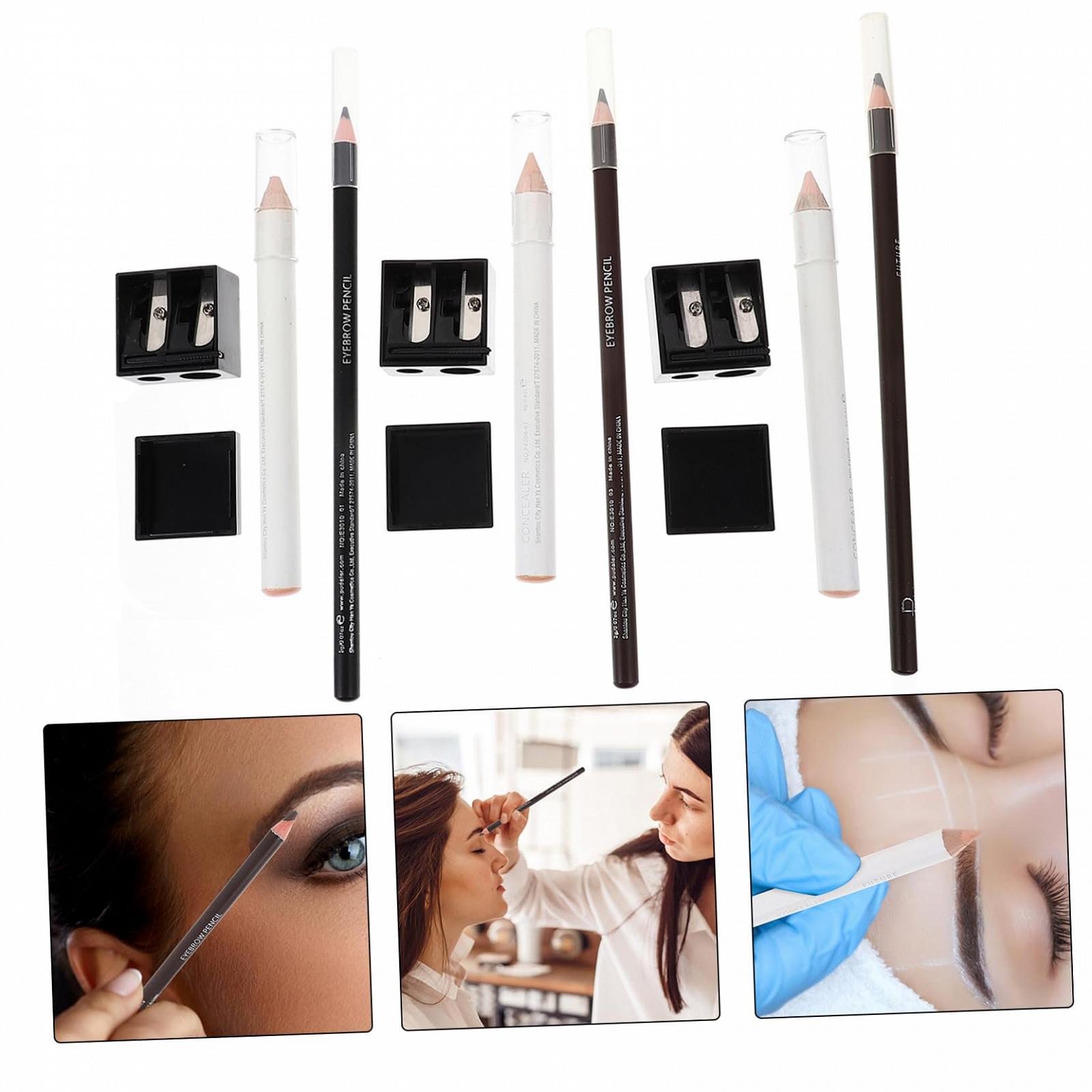 Набір олівців MERRYHAPY 3 Списки Огранованих Олівців для Бровей Консилер N/A Косметичні інструменти Чорний, фото №3