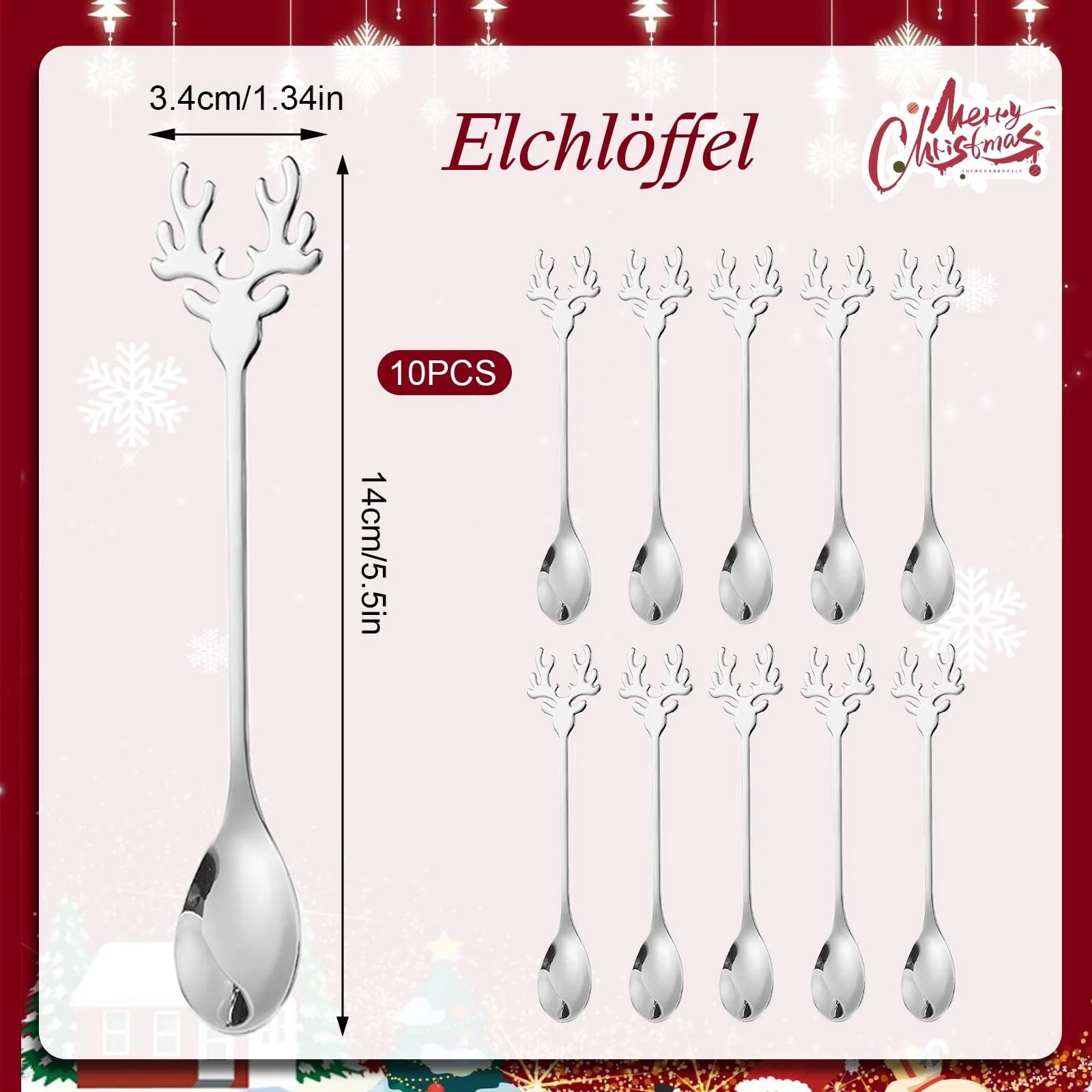 Ложка для Різдва Elk, набір 10 штук, фото №2
