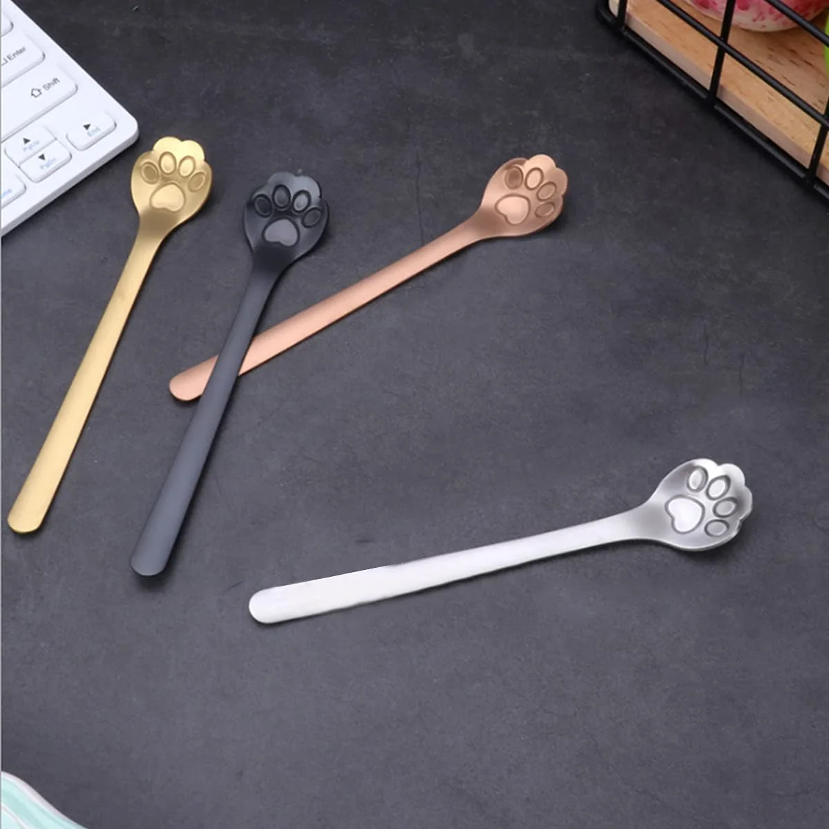 Ложка Кавова Tomedeks Котяча лапка 14.7 см x 28 мм (4 шт. в упаковці), фото №3