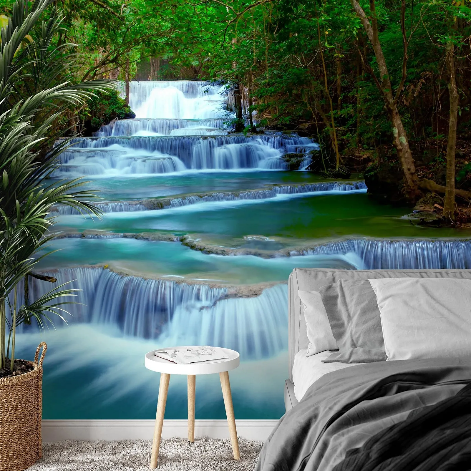 Фотообои Runa Art Waterfall Флизелиновые 352 x 250 см Зеленые/Голубые 9036011b, фото №3