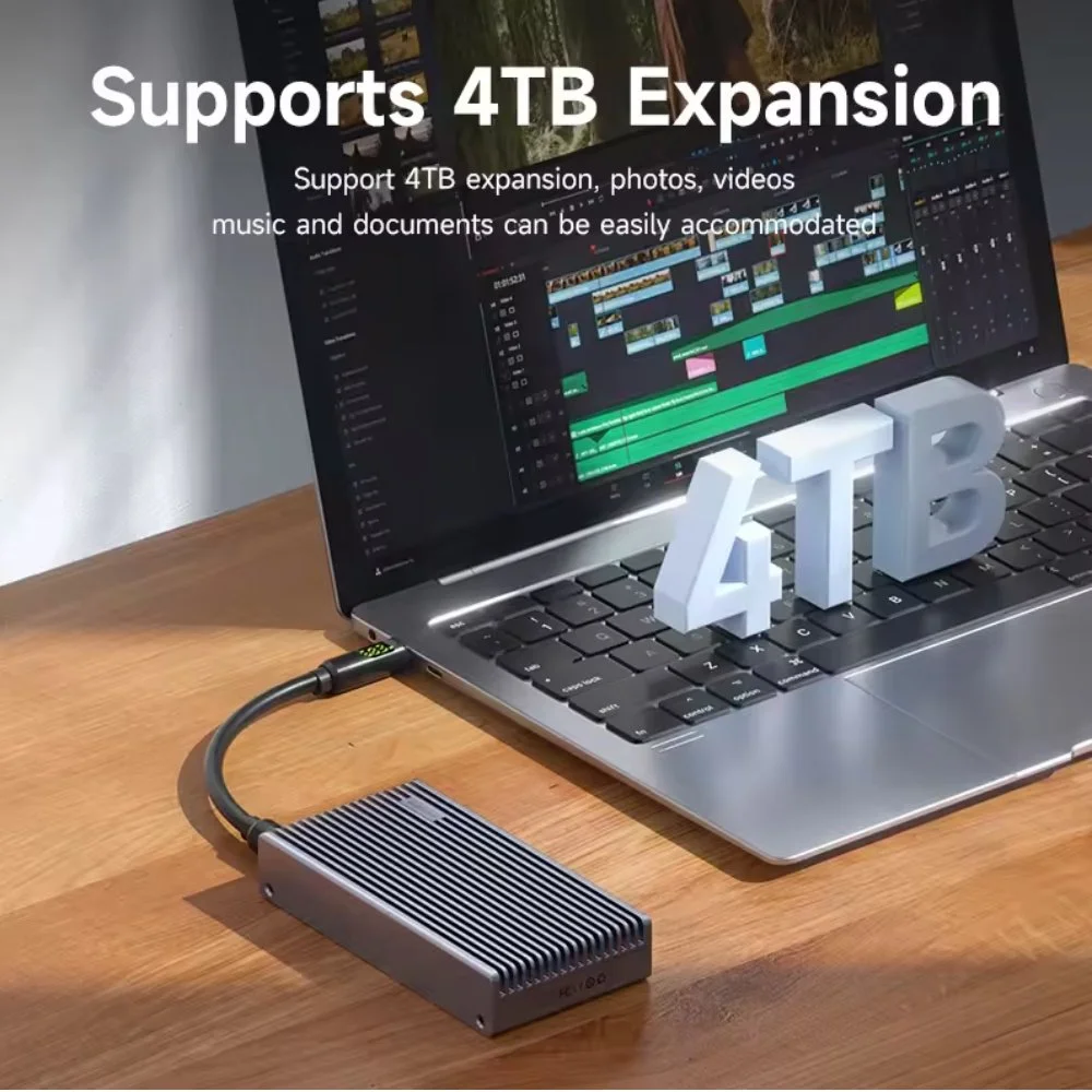 Внешний карман HAGIBIS MC40 40Gbps M.2 NVMe SSD to USB4, Thunderbolt 4 Black, фото №5 Внешний карман HAGIBIS MC40 40Gbps M.2 NVMe SSD to USB4, Thunderbolt 4 Black, фото №5