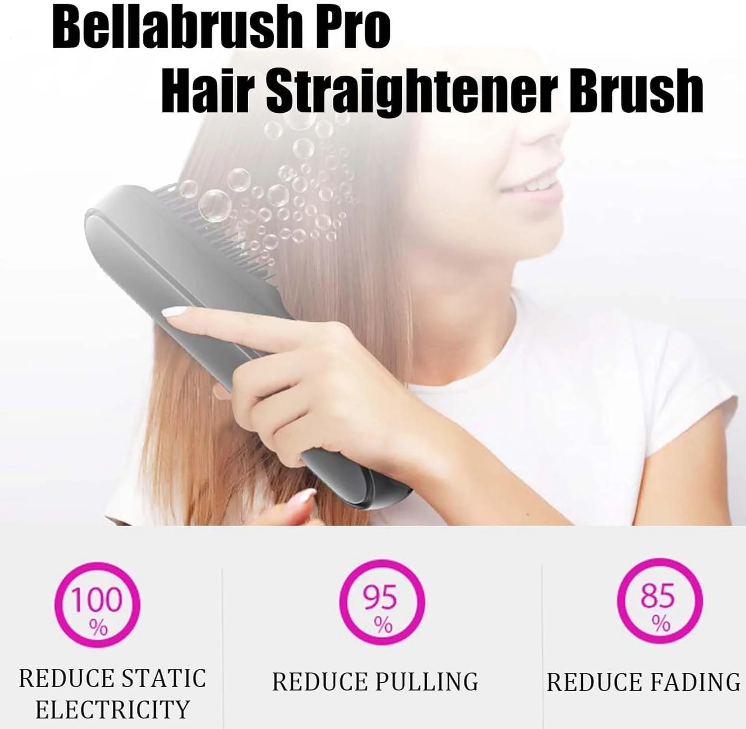 Щітка-випрямляч акумуляторна BellaBrush Pro H-air S іонізація Чорна, фото №7 Щітка-випрямляч акумуляторна BellaBrush Pro H-air S іонізація Чорна, фото №7