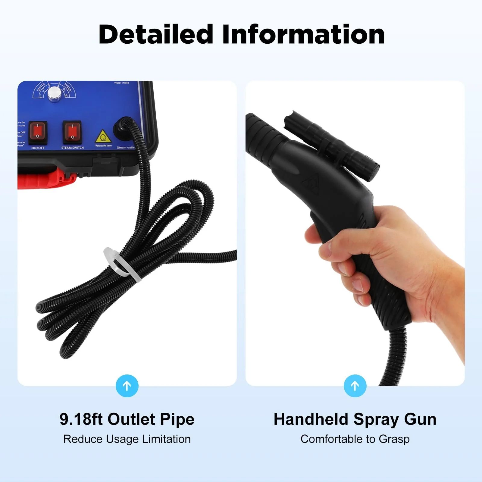 Пароочисник 3000 Вт 220 В 6 швидкостей 3-3.5 бар для дому та автомобіля, фото №6