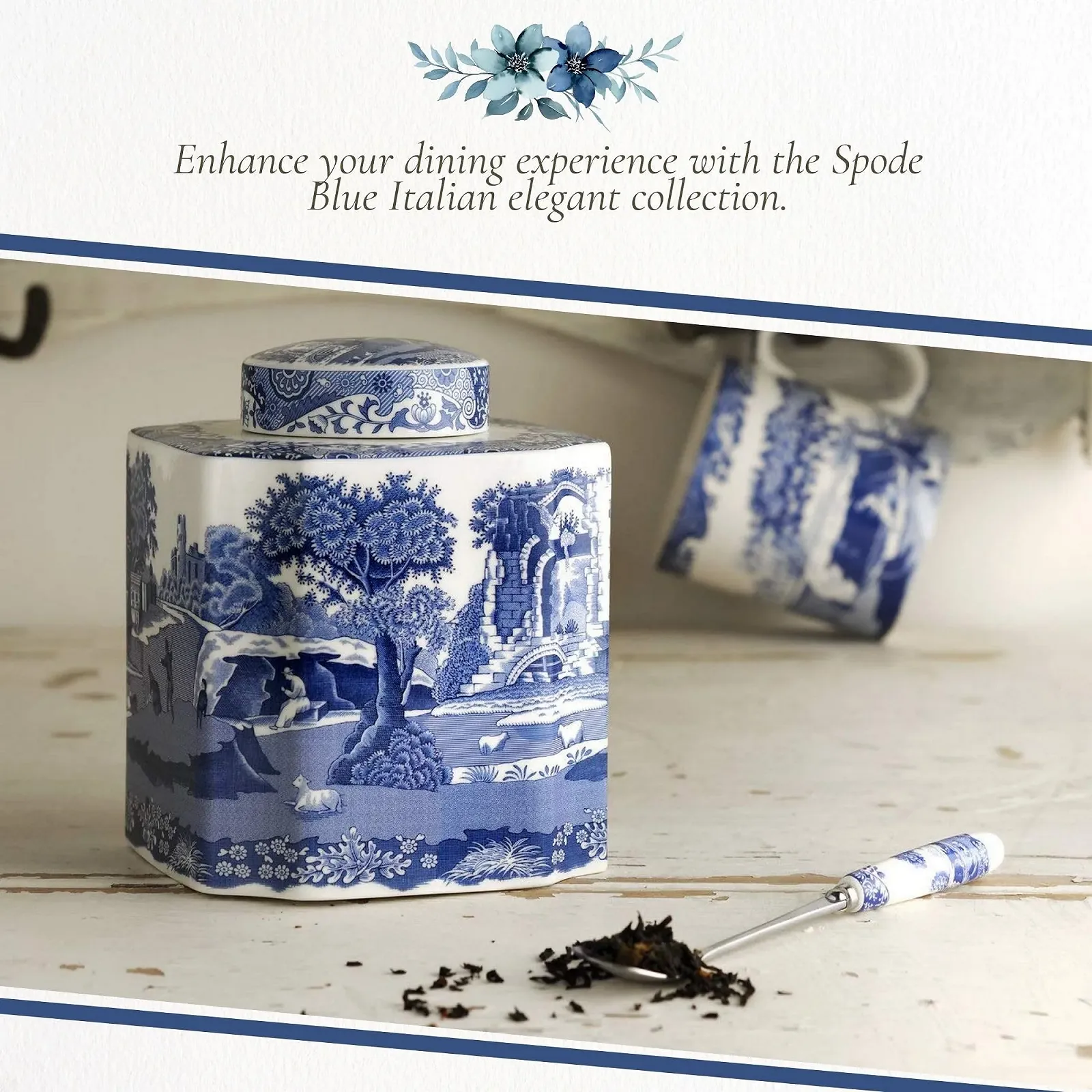 Чайні ложки Blue Italian S/6, блакитно-білі, фото №5