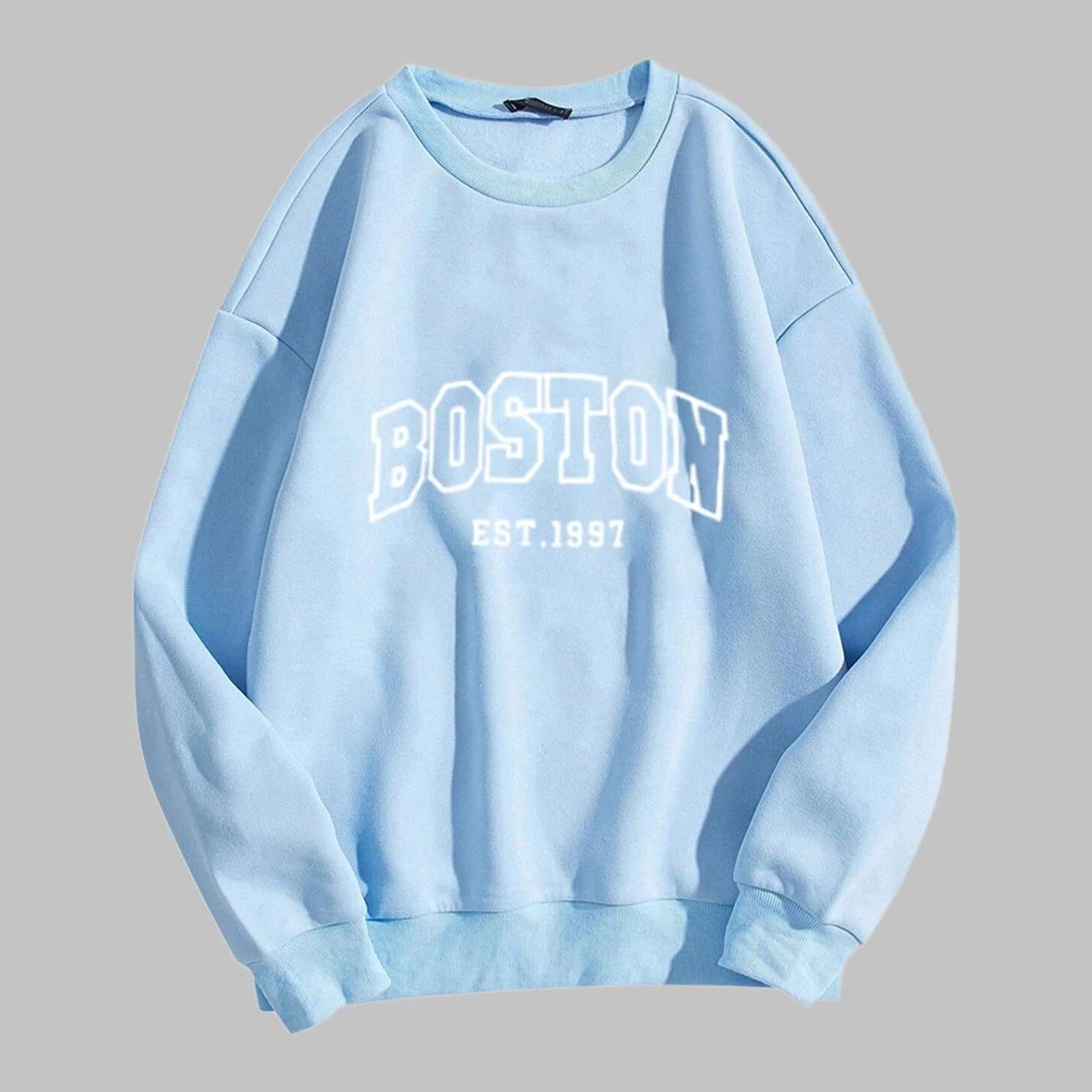 Женская Толстовка Boston-Cool Спортивный Милый Свободный Крой Худи Буква Однотонный Backwoods Комфорт Y2K, фото №2