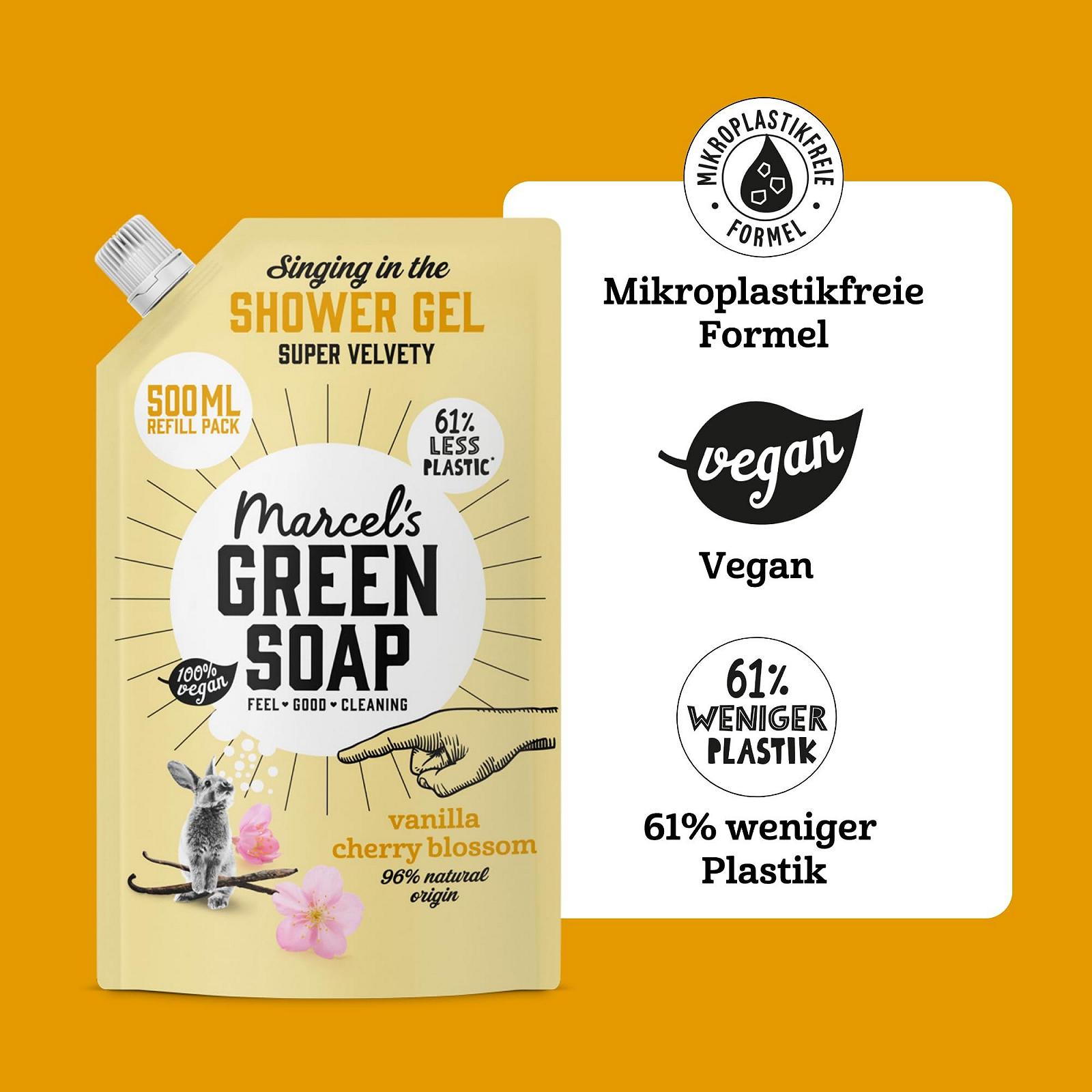Гель для душа Marcel's Green Soap Ваниль и Цвет сакуры 500 мл (сменный блок), фото №3