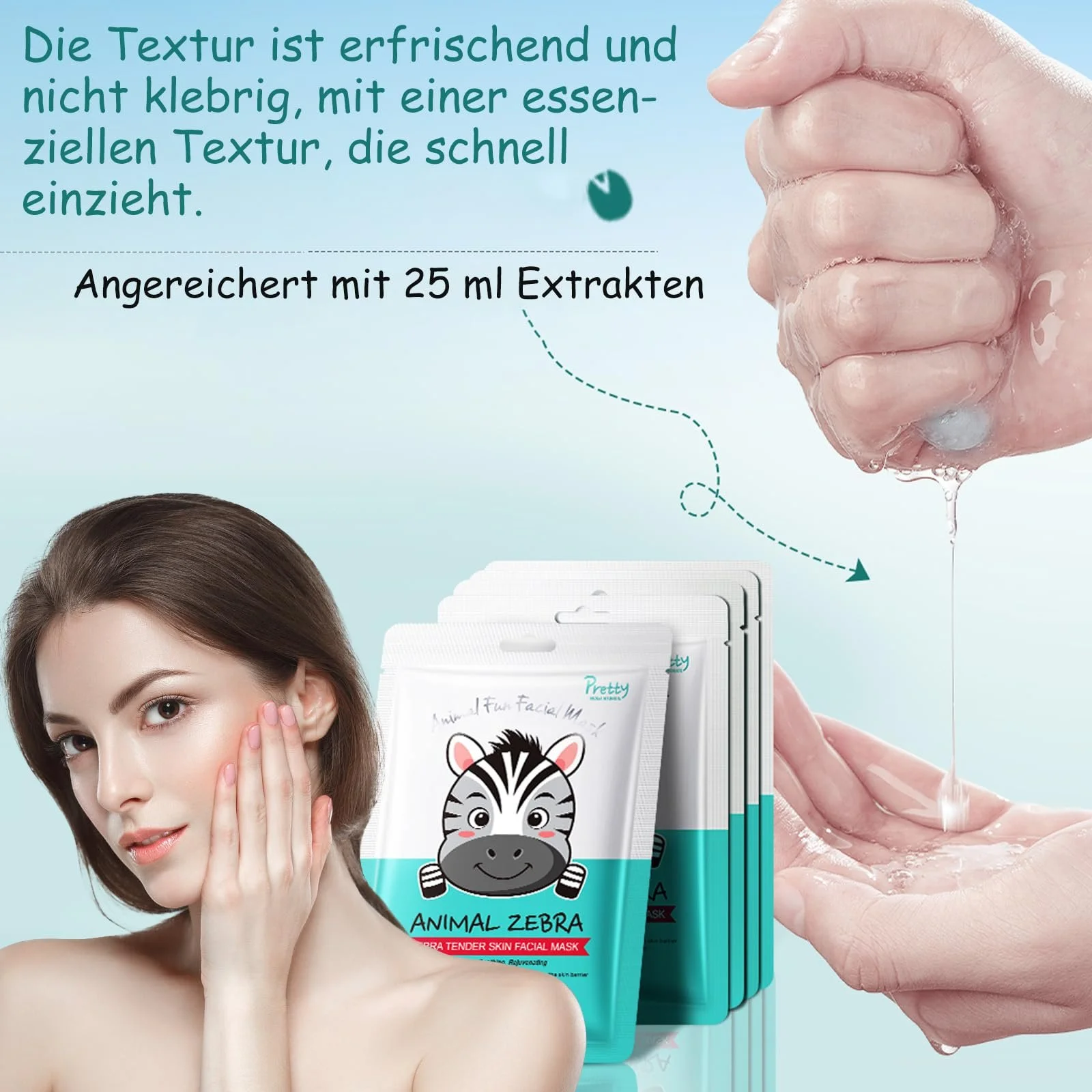 Тканевая маска для лица Soleneva с ниацинамидом, 8 штук - набор из 4 типов масок для лица для женщин, набор листовых масок для ухода за кожей для девочек-подростков, маска с гиалуроновой кислотой, подходит для всех типов кожи, фото №4