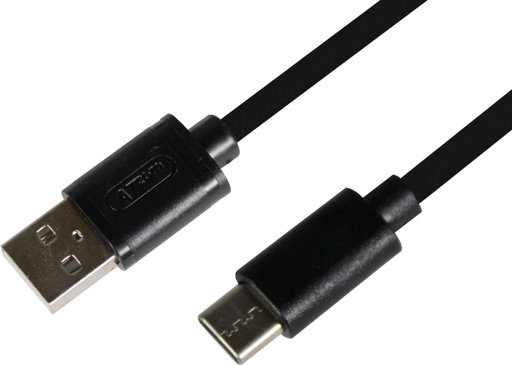 Кабель для зарядки моб телеф USB 1.8м. чорний Atcom Type-C 6255, фото №1