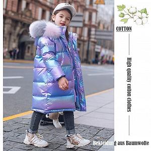 Дитяча зимова куртка linboo Парка з хутряним капюшоном для дівчаток synthetic.ua - Фото 1