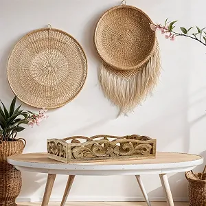 Декоративный Деревянный Поднос Marrakech Boho, Коричневый synthetic.ua - Фото 1