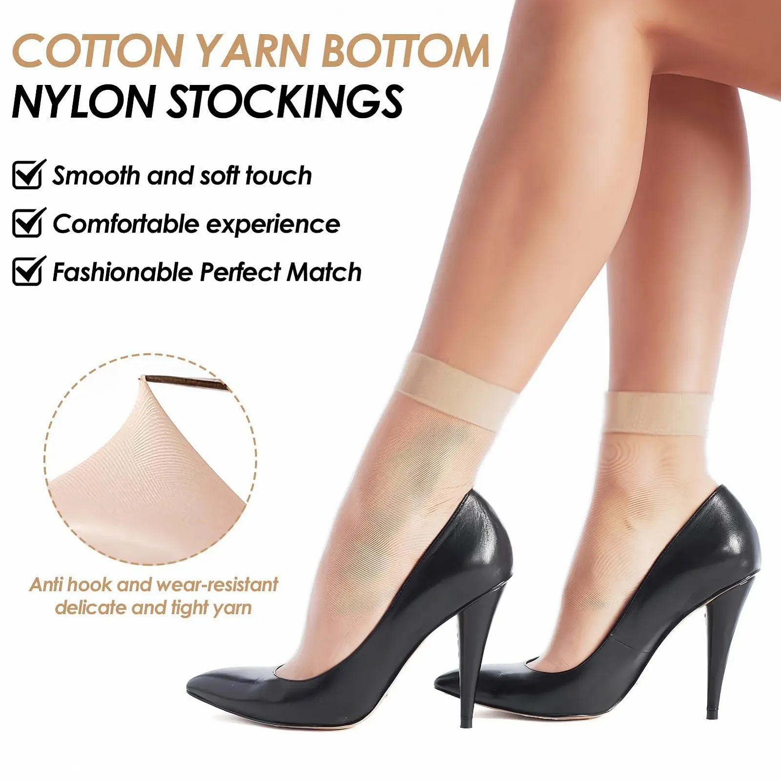 Жіночі нейлонові панчохи, 12 пар, Тонкі, фото №5