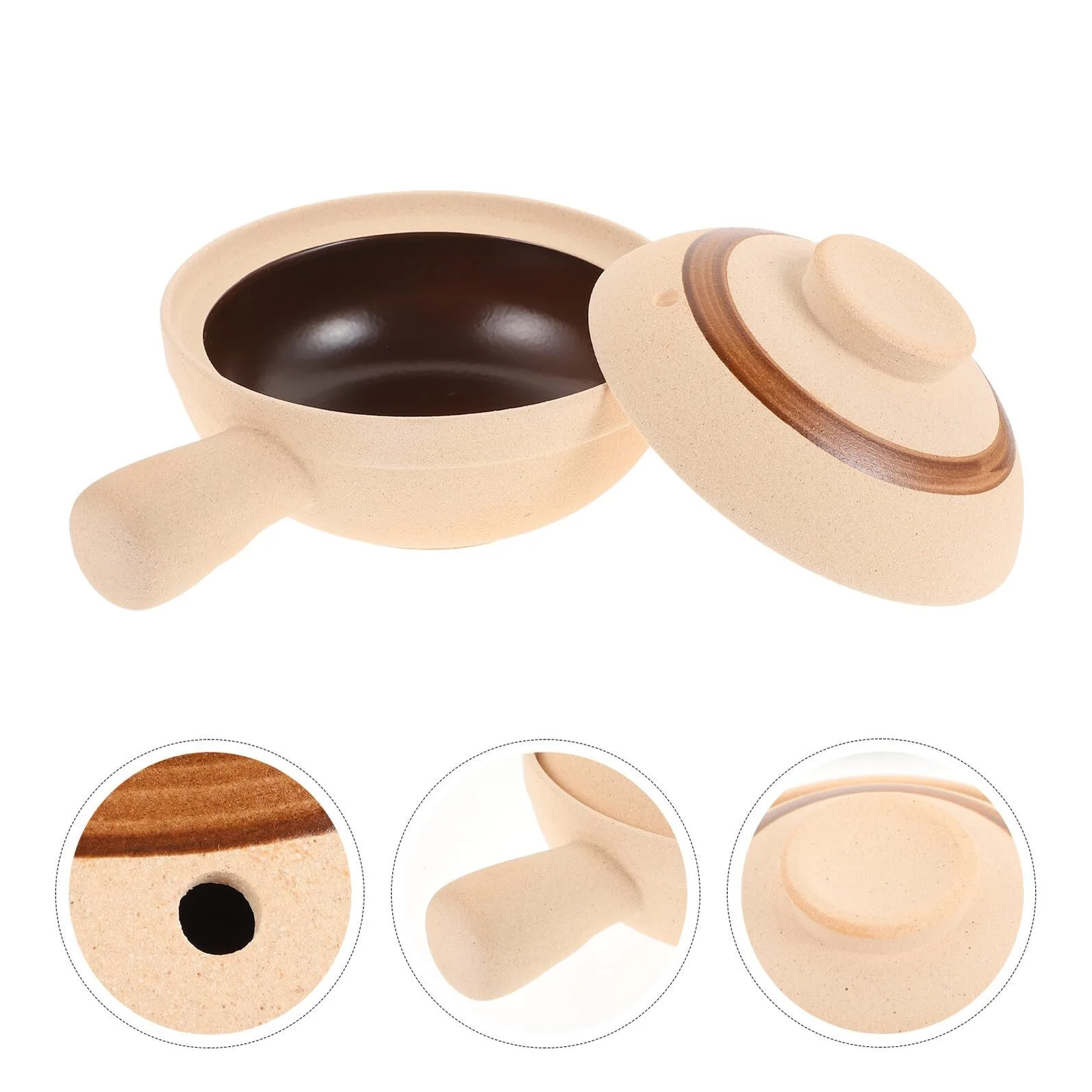 Ківш Gadpiparty Мала Керамічний з кришкою та однією ручкою Жароміцний, фото №7