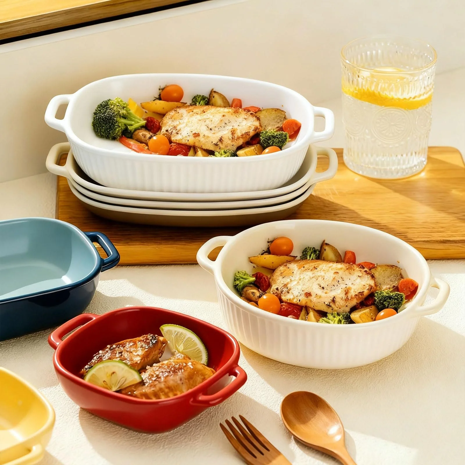 Форма для выпечки керамическая прямоугольная для лазаньи с ручками 23.8 x 13.2 x 5.2 см, фото №7