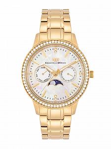 Женские часы Rhodenwald & Söhne Кварцевые Аналоговые Многофункциональные 10010438 С браслетом из нержавеющей стали Желтое Золото Украшенные кристаллами, золотистый, Без мотива - Фото 1