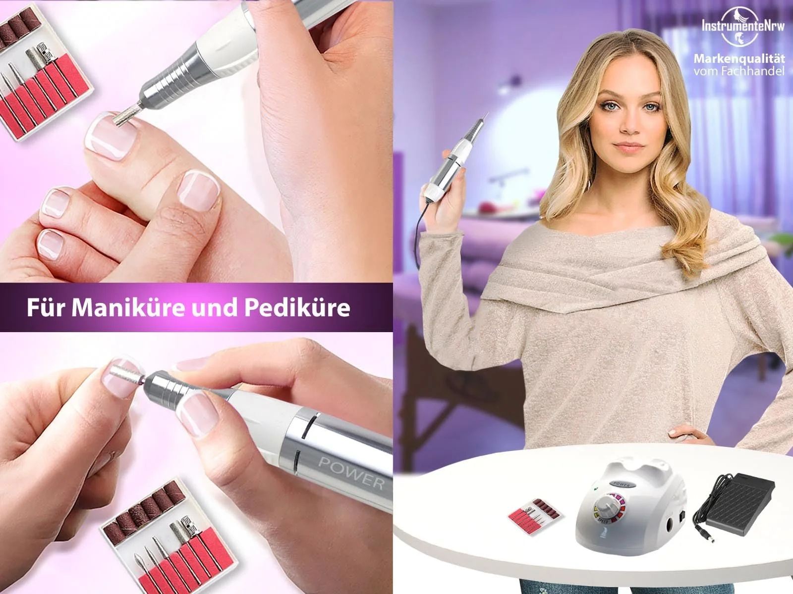 Професійний набір для манікюру та педикюру з алмазним шліфувальним набором, фото №5