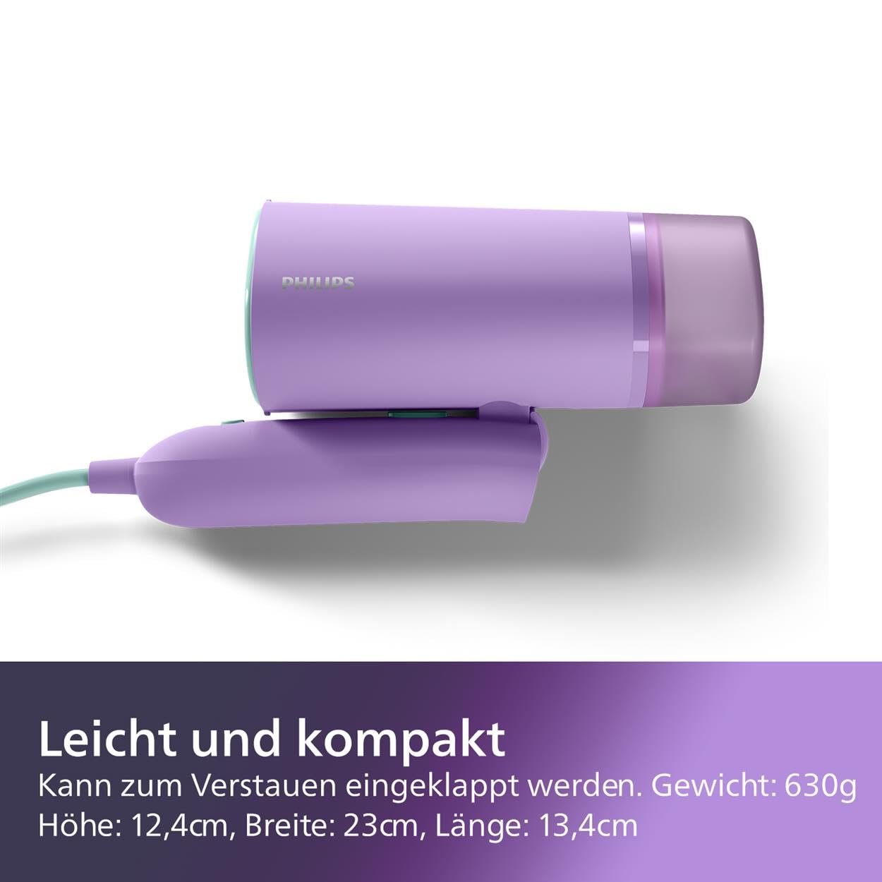 Вертикальний відпарювач Philips 3000 Series STH3010/30 1000 Вт 100 мл 20 г/хв компактний складаний Фіолетовий, фото №5