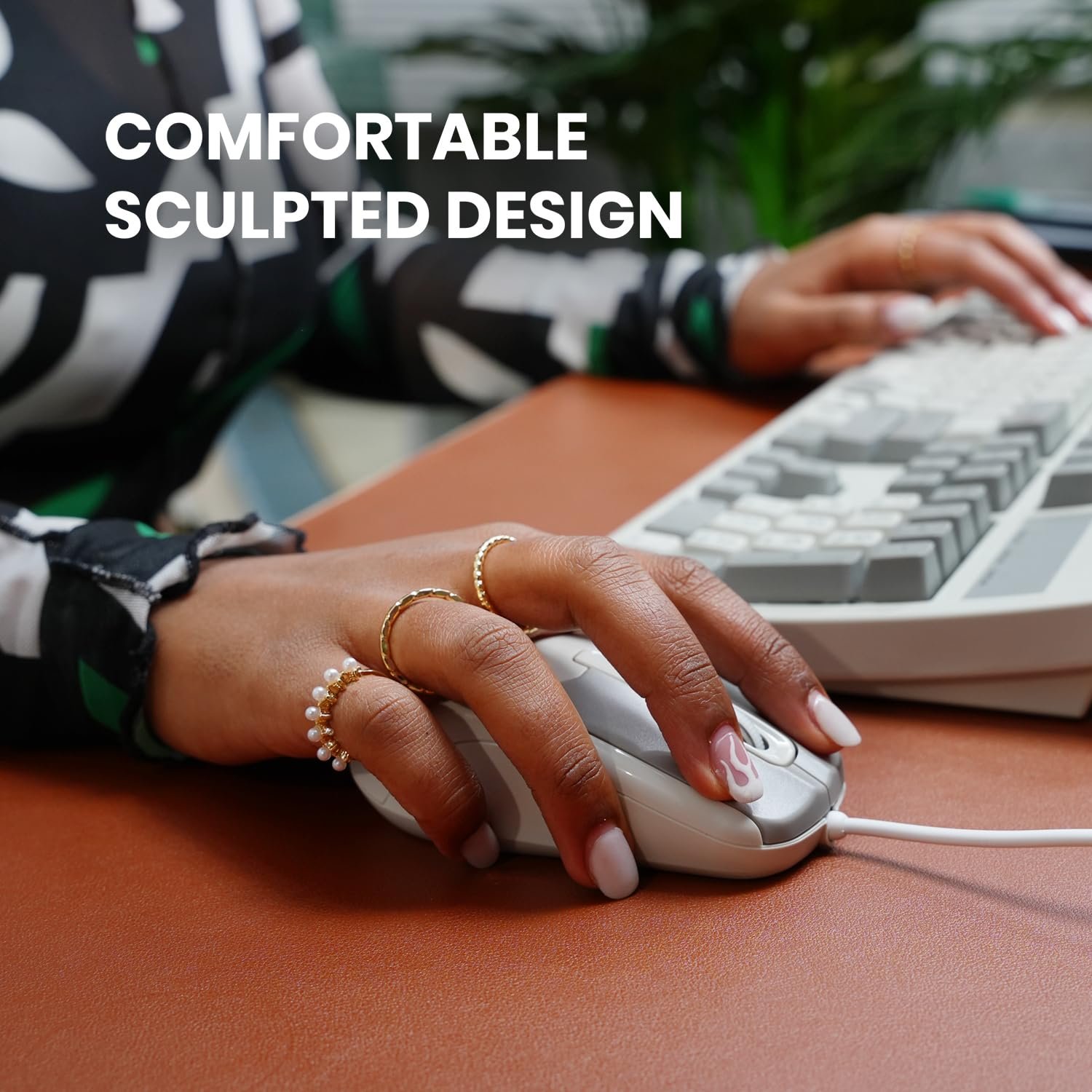 Миша Perixx PERIMICE-209M Оптична дротова USB 3 кнопки 1000 DPI Кабель 1,5 м Бежевий, фото №6