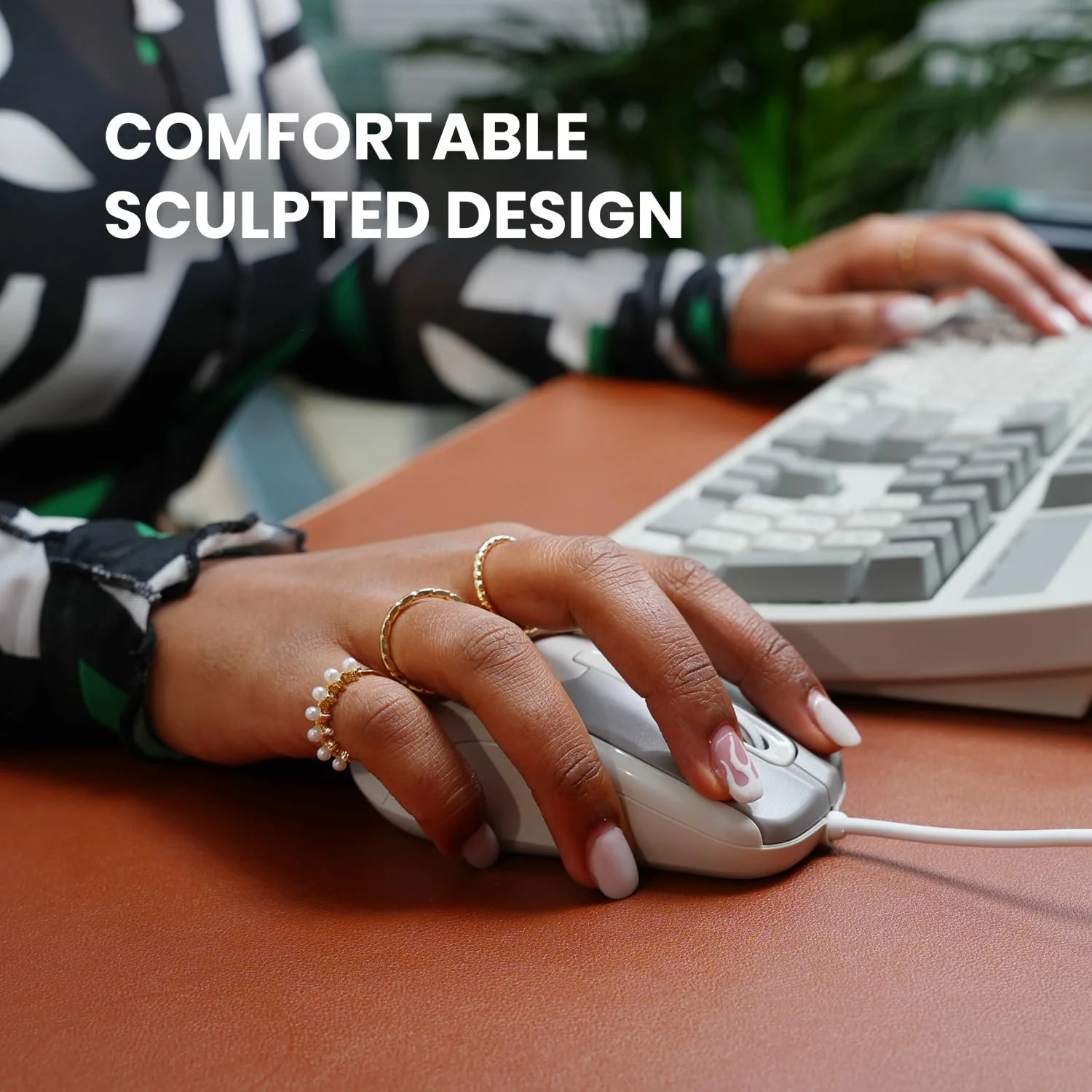 Мышь Perixx PERIMICE-209M Оптическая проводная USB 3 кнопки 1000 DPI Кабель 1,5 м Бежевый, фото №6