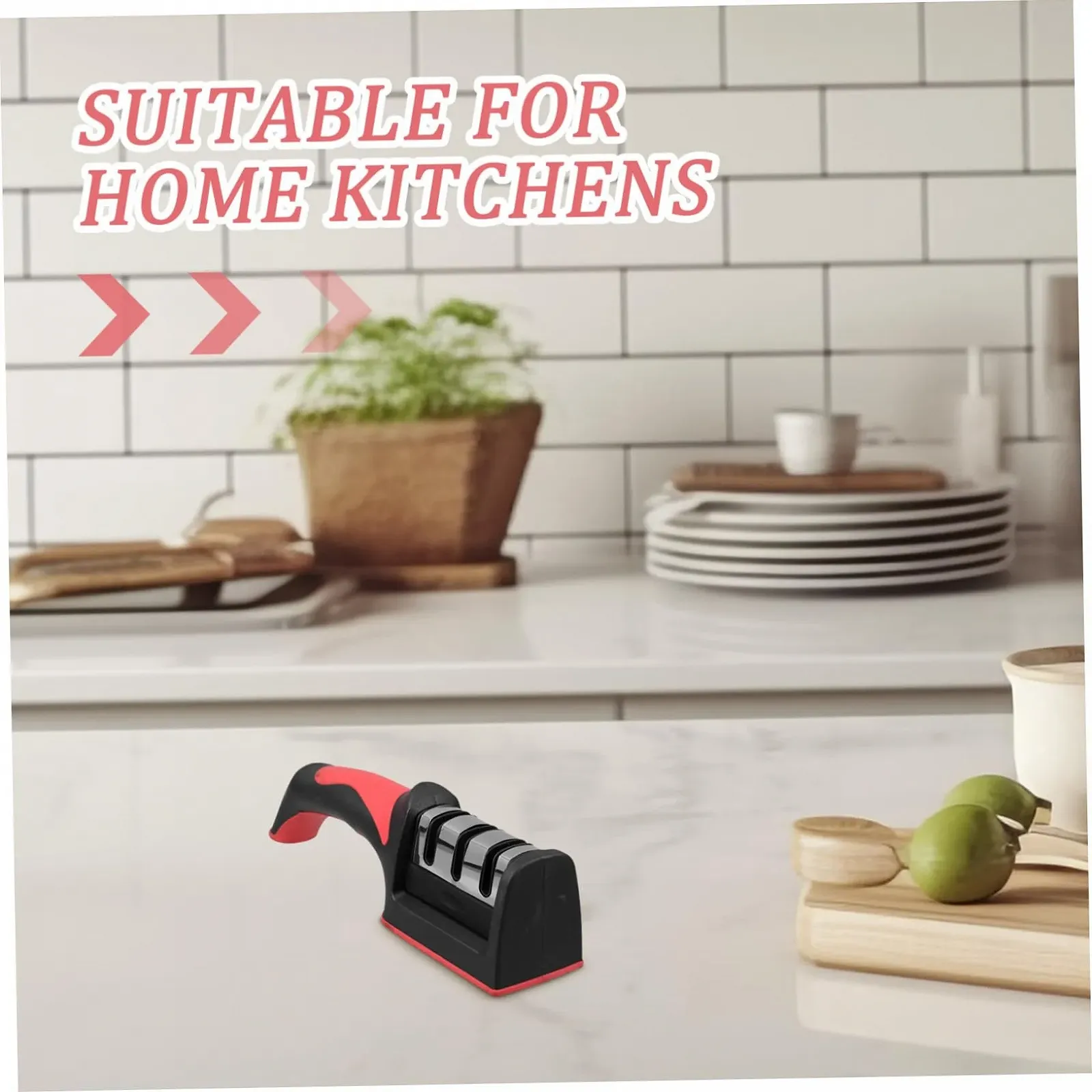 Точилка для ножей Veemoon ручная мини черная нержавеющая сталь, фото №8