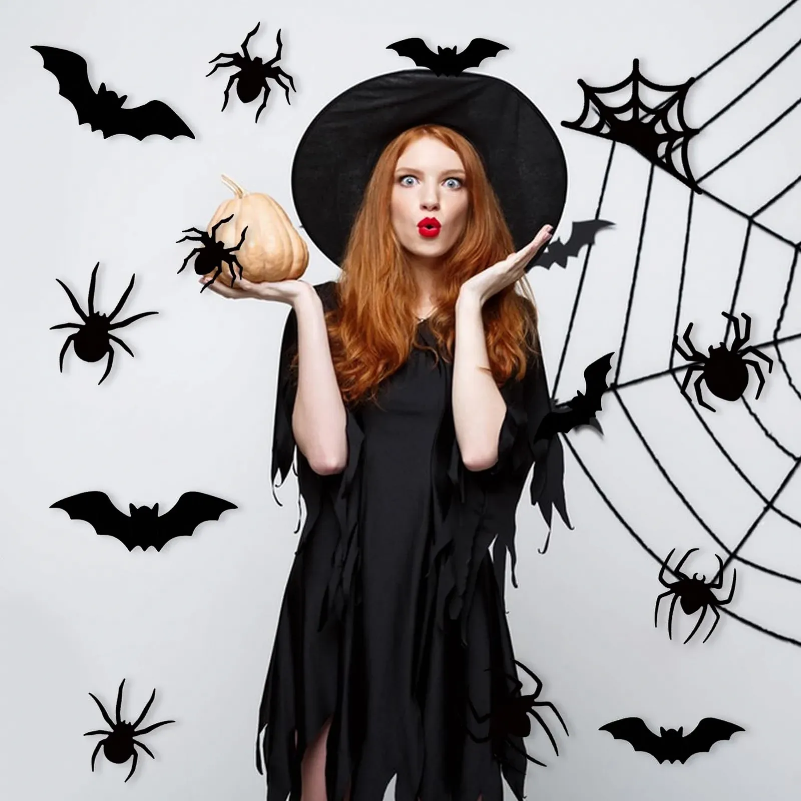 Наклейки на стіну LED Хелловін Кажани та павуки 3D 18 шт. (B), фото №4 Наклейки на стіну LED Хелловін Кажани та павуки 3D 18 шт. (B), фото №4