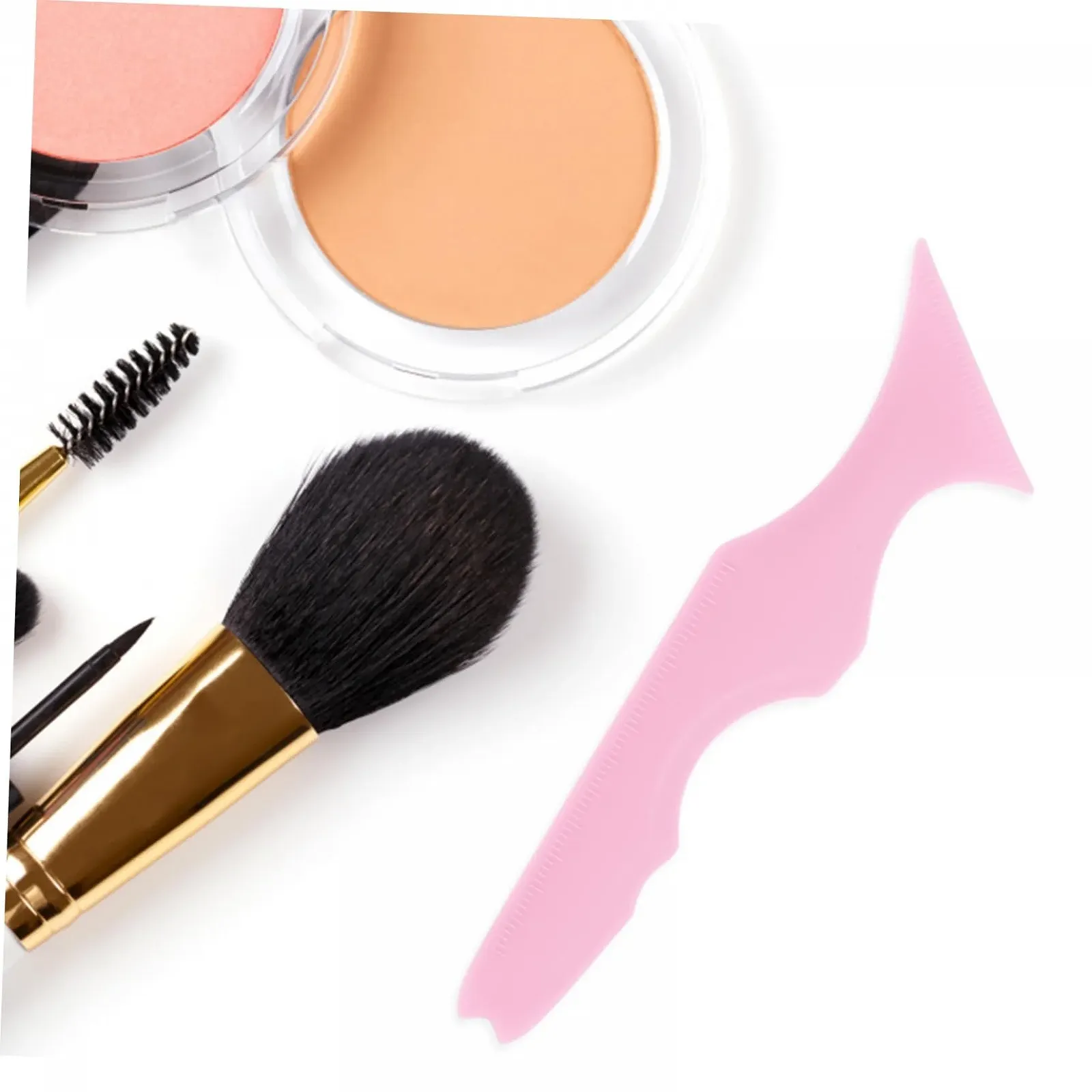 Набір інструментів для макіяжу: лінійка, стрічка для котячих очей, трафарет, рожевий, фото №4