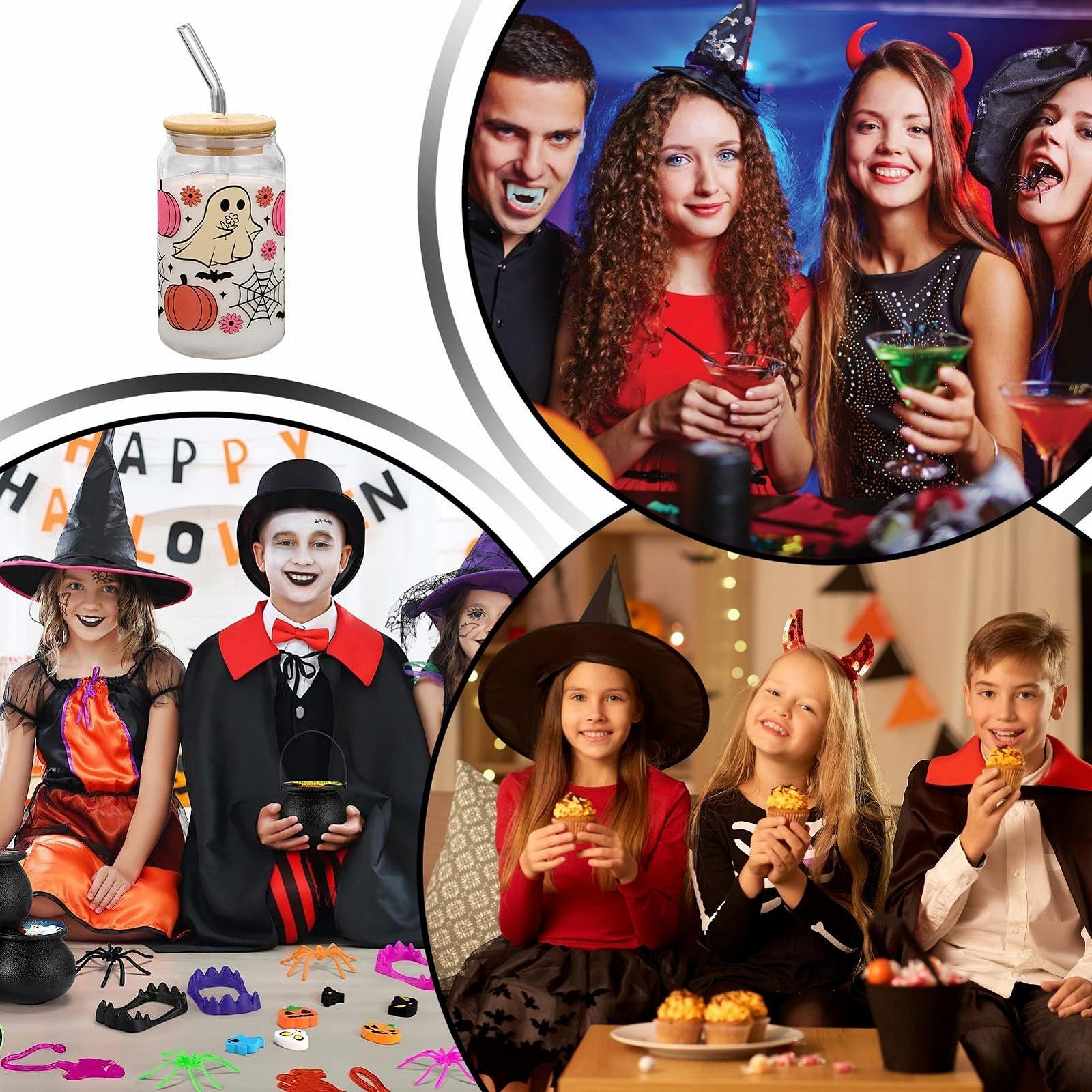 Хелловін Кружка з кришкою та соломинкою для дітей - Скляна, 400 мл, фото №4