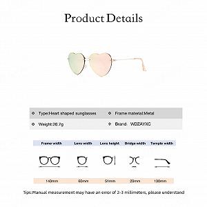 Сонцезахисні окуляри Серце Вінтаж WDZAYXC Металева оправа synthetic.ua - Фото 1