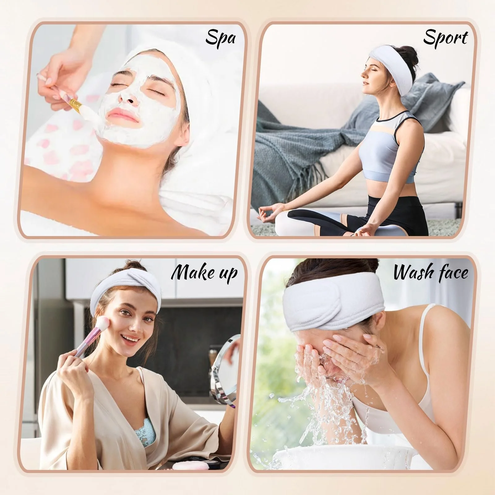 Набір косметичних пов'язок для волосся з застібкою-липучкою, фото №7