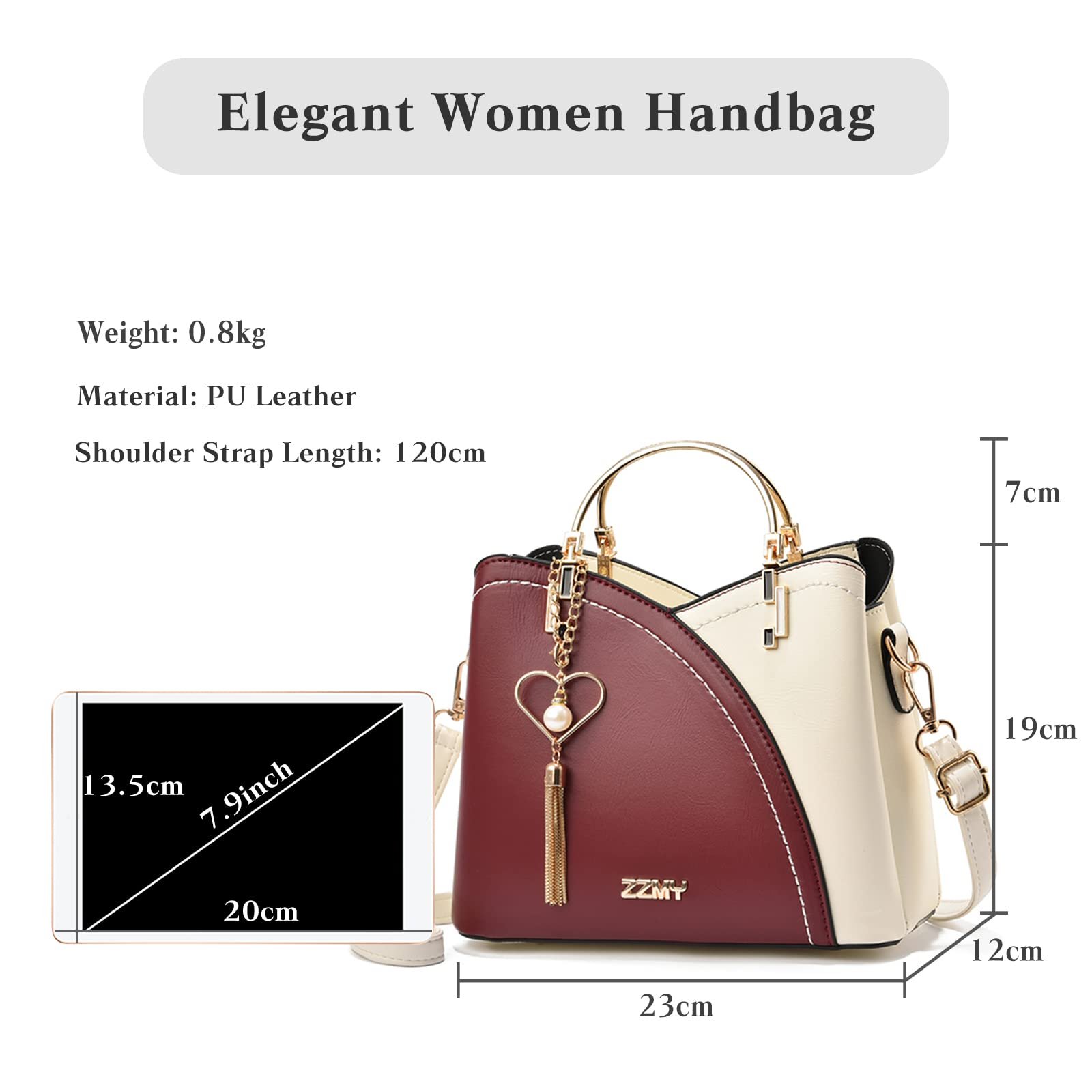 Сумка с ручками FANDARE, женская, тоут, водонепроницаемая, из искусственной кожи, с кисточкой, красная, модная, фото №3