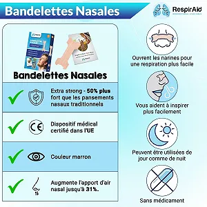 Полоски для носа RespirAid L (большой) 60 шт. Телесный цвет synthetic.ua - Фото 1