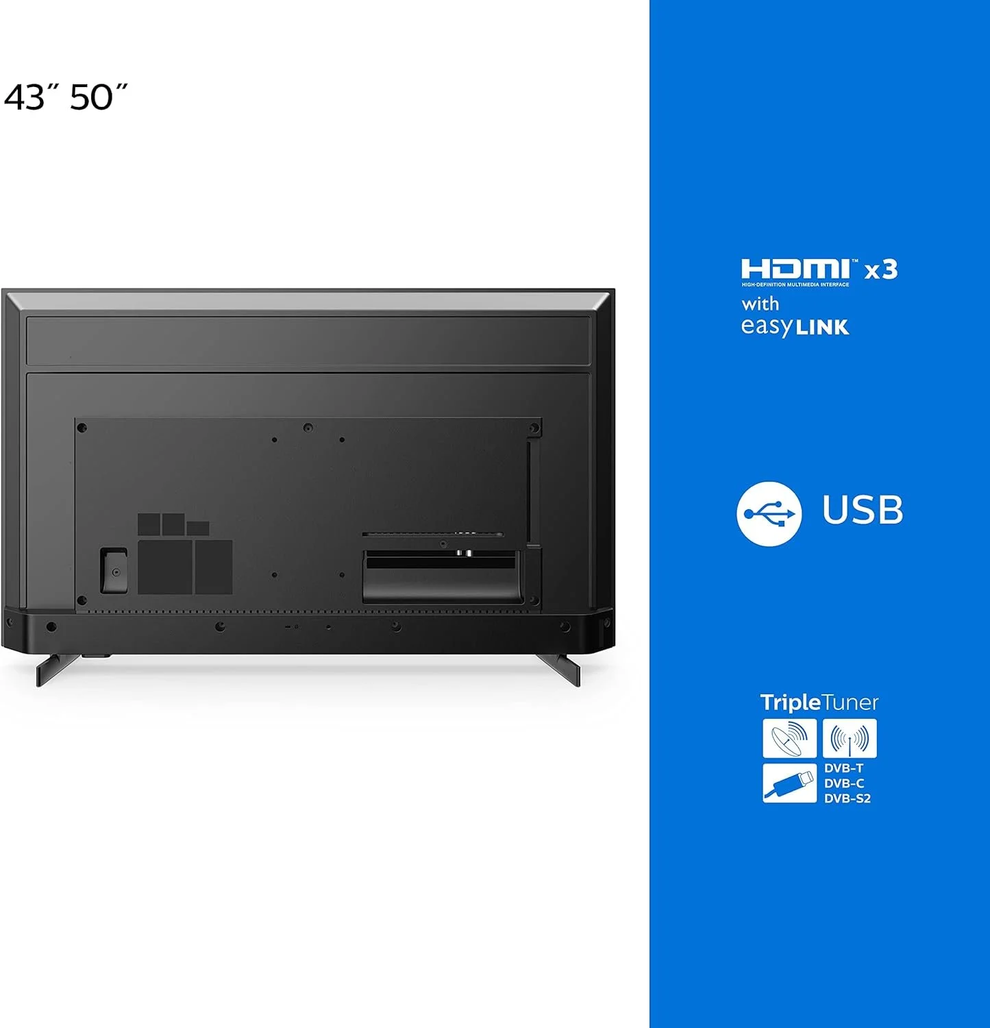 Телевізор 43" Philips 43PUS7506/12 / 4K UHD / 60 Гц / VA / Smart TV Saphi / Wi-Fi / Bluetooth / T2 / Чорний, фото №6 Телевізор 43" Philips 43PUS7506/12 / 4K UHD / 60 Гц / VA / Smart TV Saphi / Wi-Fi / Bluetooth / T2 / Чорний, фото №6