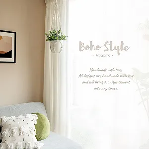 Підвісні кашпо макраме Mkouo Set of 3 58 см/73 см/89 см synthetic.ua - Фото 1