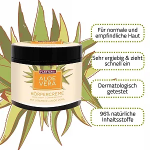 Крем для тела PLANTANA® Organic Aloe Vera 500 мл | Для сухой кожи | С витамином Е | Веганский | Справедливая торговля | Органическое выращивание | Дерматологически протестировано | Экономичный | Быстро впитывается synthetic.ua - Фото 1