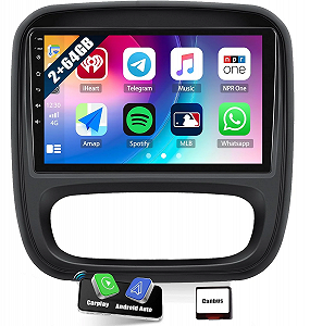 Штатная автомагнитола PODOFO для Opel Vivaro B Renault Trafic Fiat Talento Nissan NV300 / 9" / Сенсорная / 2/64Гб / Apple CarPlay / Android Auto / Bluetooth / WI-FI / GPS / USB - Фото 1