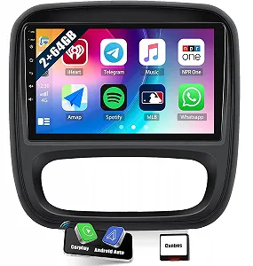 Штатна автомагнітола PODOFO для Opel Vivaro B Renault Trafic Fiat Talento Nissan NV300 / 9" / Сенсорна / 2/64Гб / Apple CarPlay / Android Auto / Bluetooth / WI-FI / GPS / USB - Фото 1