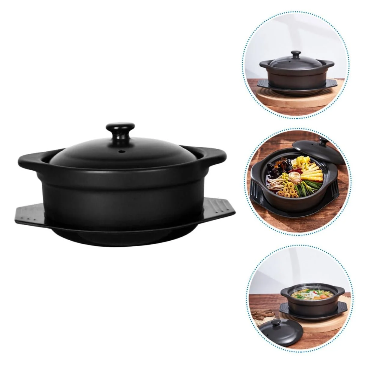 Керамічна каструля антипригарна з подвійною ручкою, фото №4 Керамічна каструля антипригарна з подвійною ручкою, фото №4