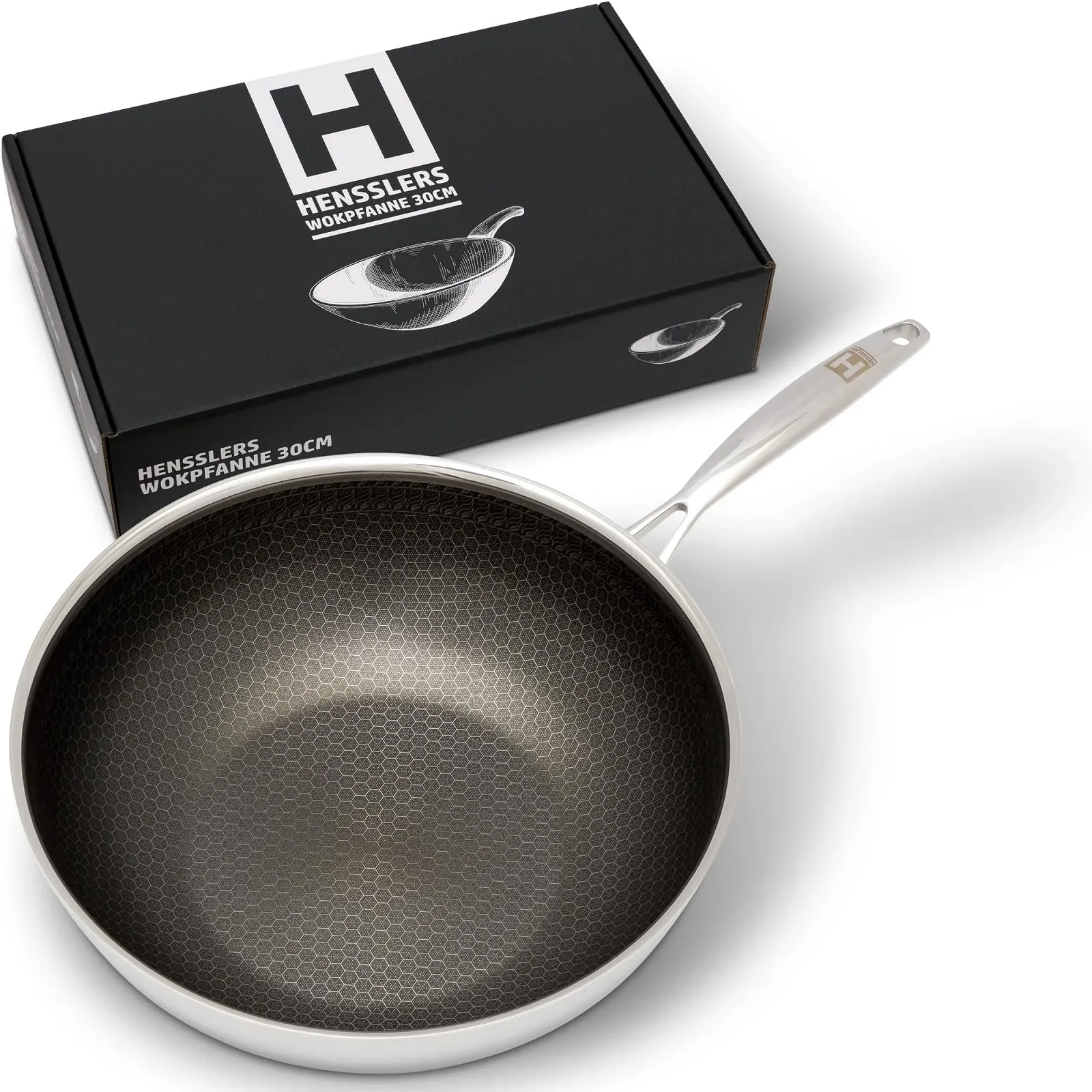 Сковорідка-Wok HENSSLERS® 30 см Нержавіюча сталь та алюміній, фото №1 Сковорідка-Wok HENSSLERS® 30 см Нержавіюча сталь та алюміній, фото №1