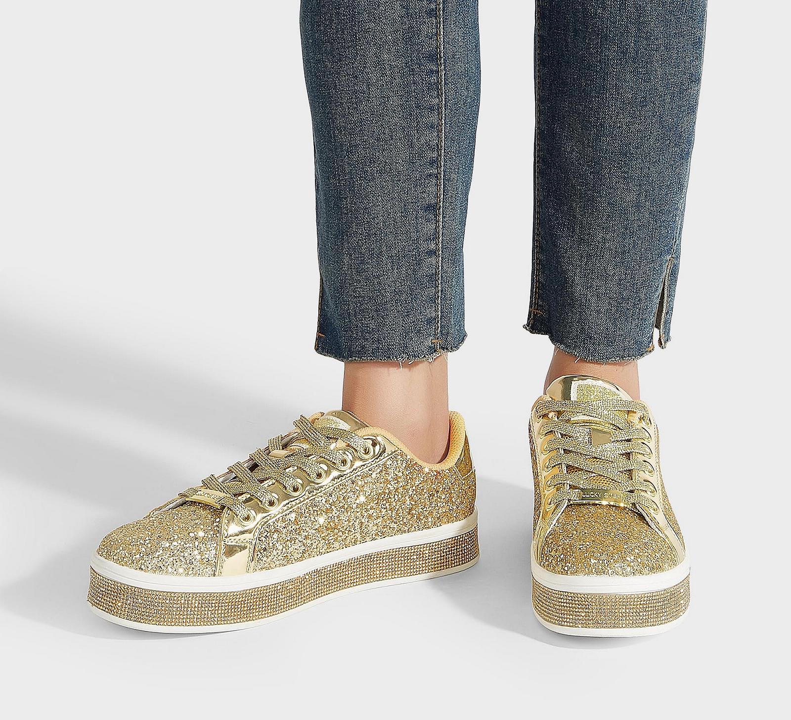 Жіночі Кросівки на платформі LUCKY STEP Glitter Блискучі Ошатні для весілля, фото №6