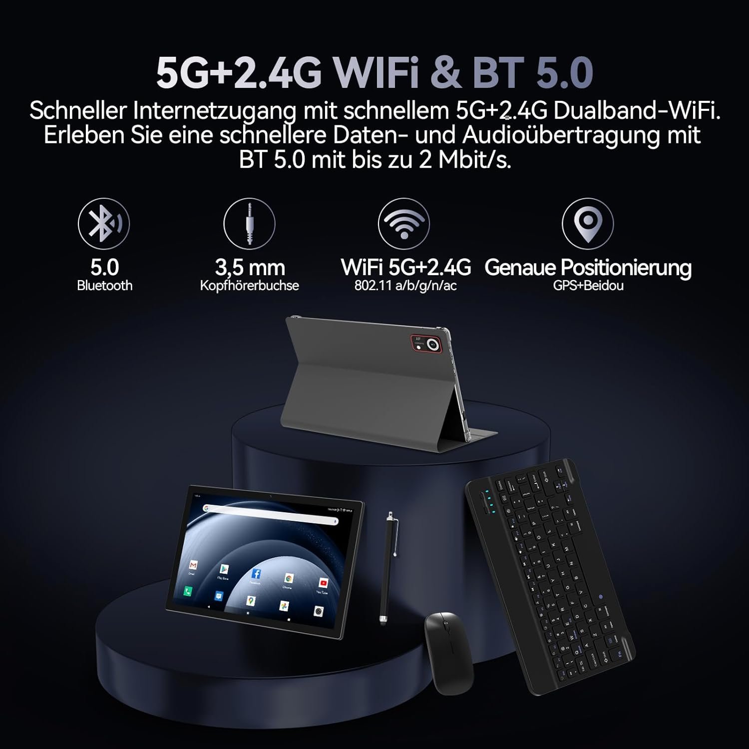 Планшет 10.1" ANTEMPER D113 4+4/128 ГБ 5G 1-SIM 8 ядер Android 14 7000 mAh Черный, фото №6 Планшет 10.1" ANTEMPER D113 4+4/128 ГБ 5G 1-SIM 8 ядер Android 14 7000 mAh Черный, фото №6