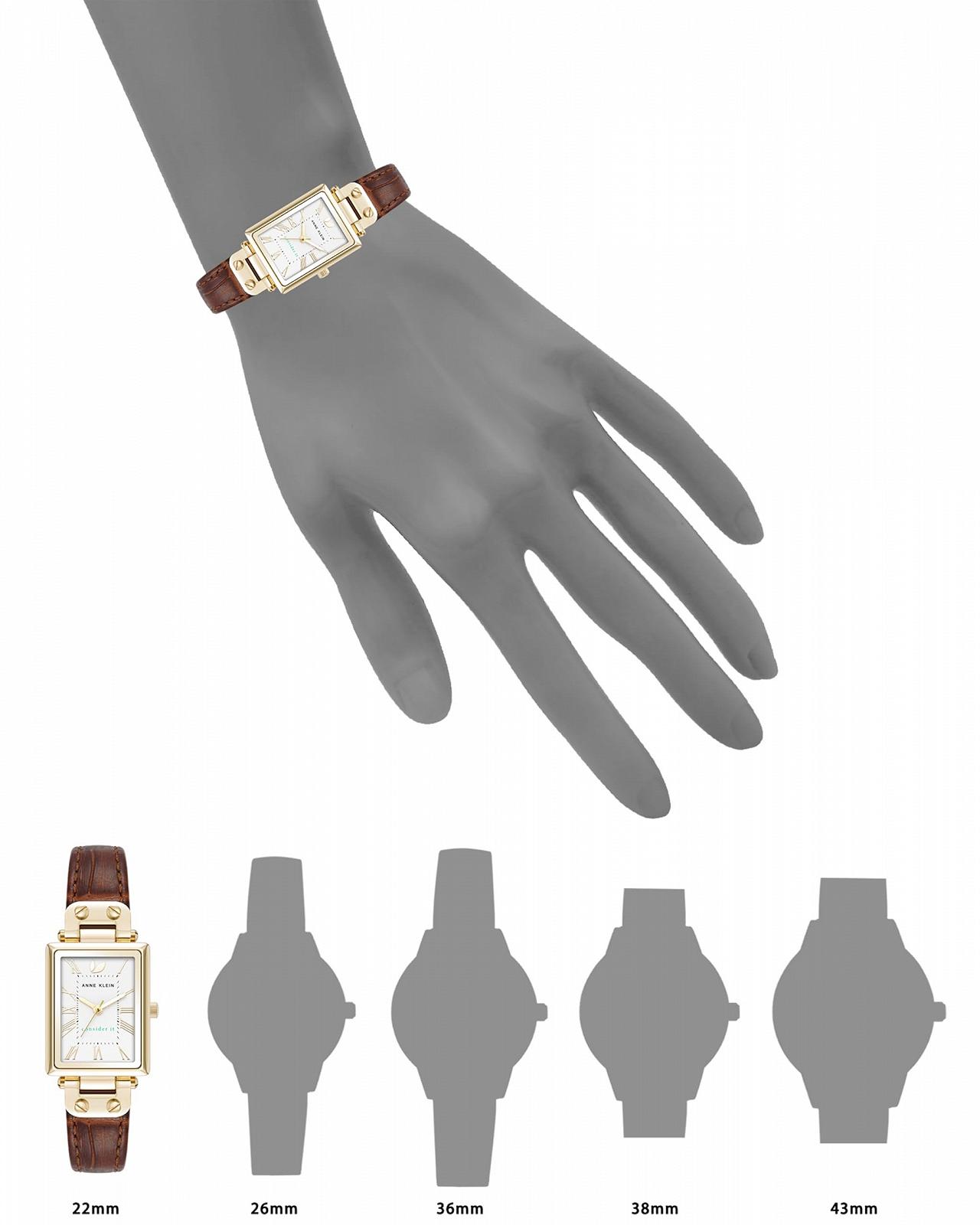 Жіночий годинник Anne Klein Шкіряний ремінець Croco-Grain AK/5152, фото №4