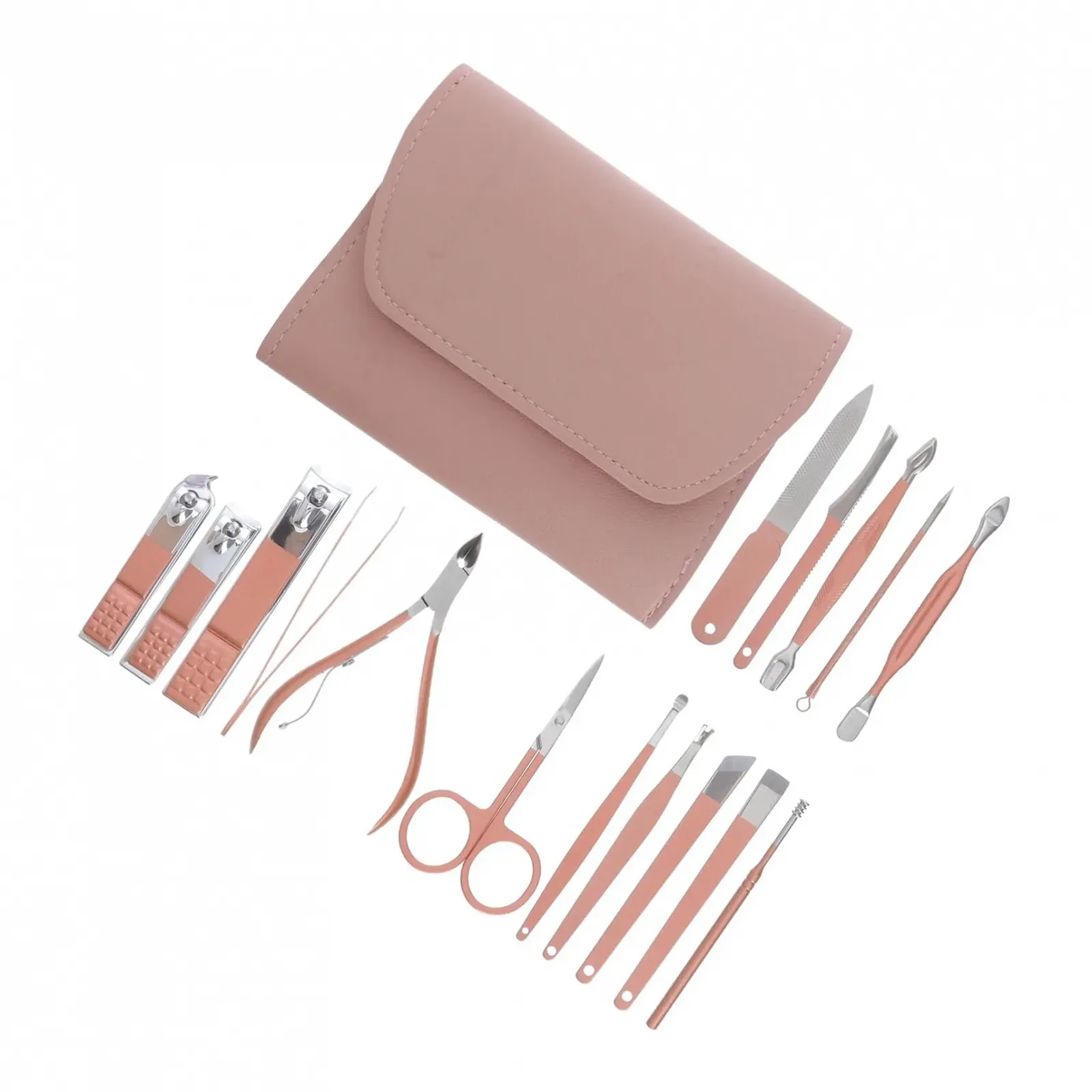 Набор для маникюра WRITWAA 16 шт., многофункциональные инструменты, розовое золото, фото №1