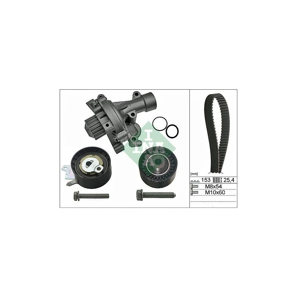 Водяний насос + комплект ременя ГРМ INA 530 0471 30, фото №1