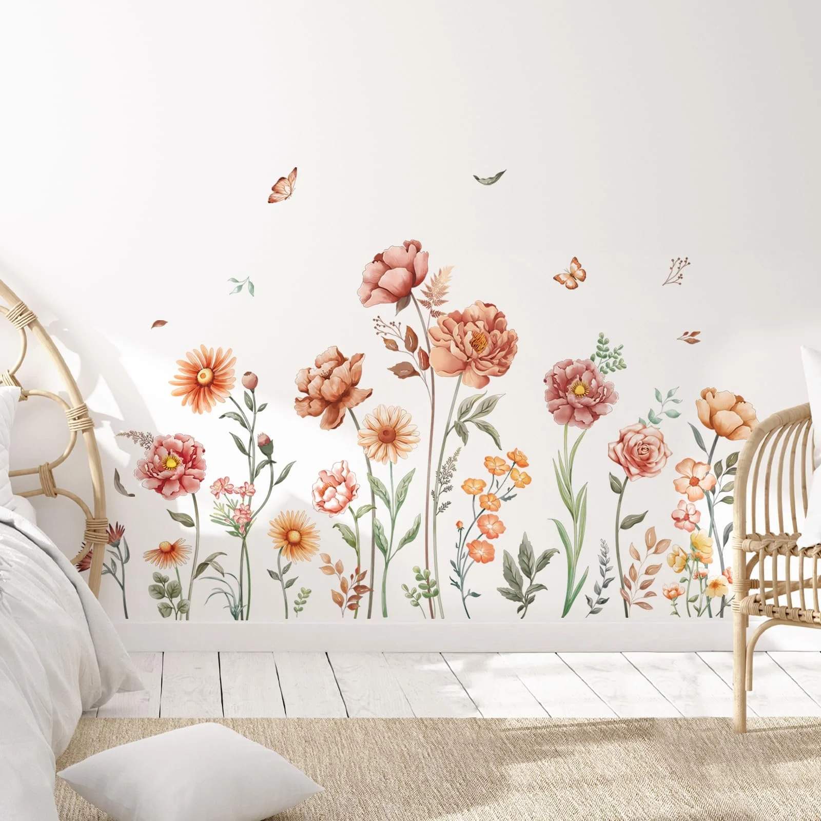 Наклейка на стіну Tanlaby Boho Flowers Вінілова 29 x 90 см, фото №2